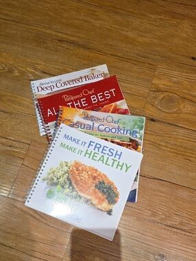 Pampered Chef Cookbook Bundle - White, Red, Blue, Green Covers